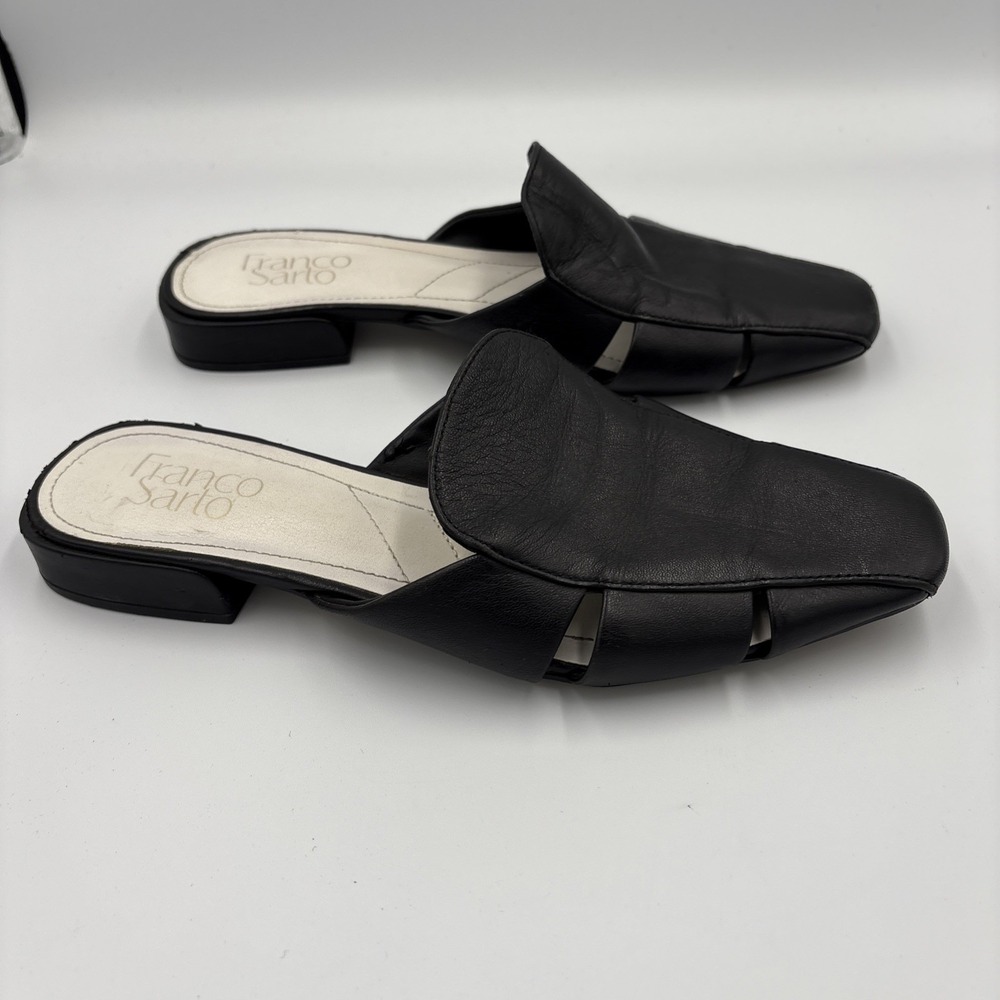 FRANCO SARTO MULE WOMEN SHOES SIZE 6.5 BLACK LEATHER - Picture 4 of 10